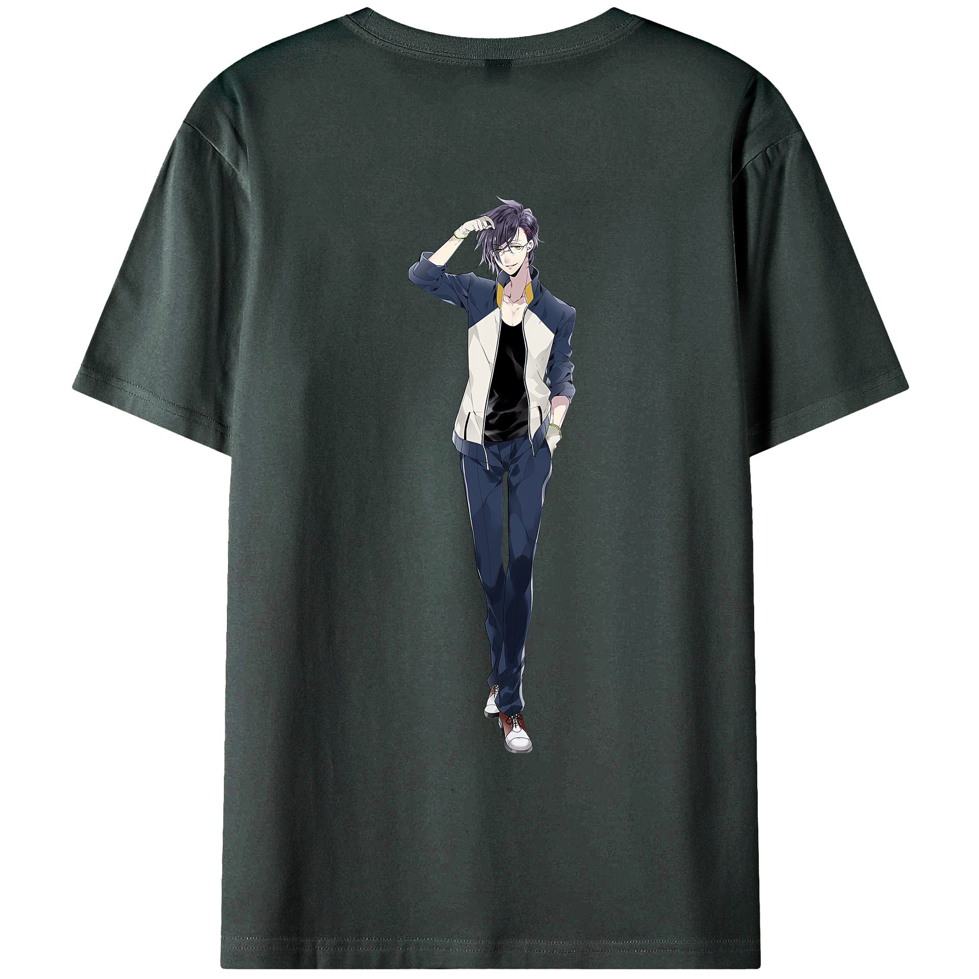 （画像用） 刀剣乱舞 Touken Ranbu 綿100％ メンズ半袖Tシャツ（バックプリント） 通気性